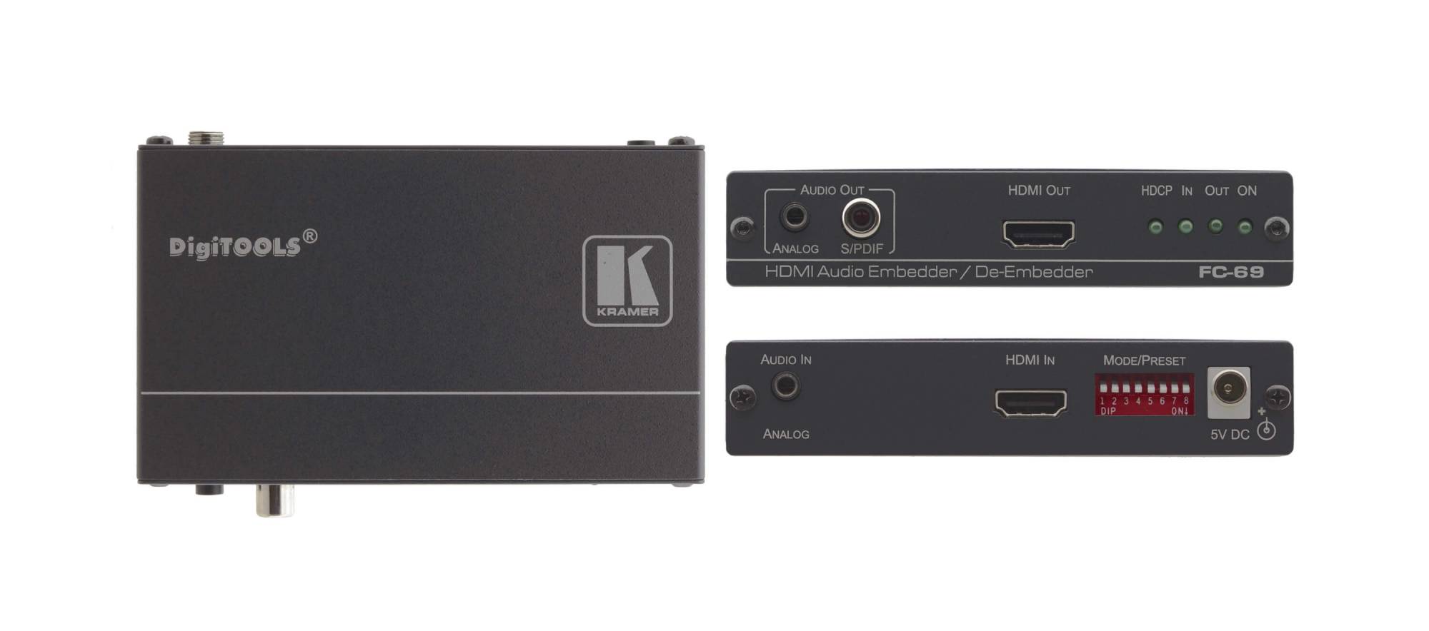 désembedder audio HDMI avec sortie analogique KRAMER