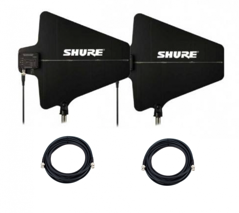 Kit de deux antennes actives directives UA874E Shure + 2 x 15m coaxial