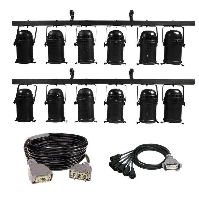 Location PAR 64 avec 2 câbles 20m Harting + 2 Fouets en flight case