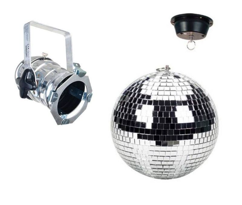 Location Boule à facettes 30cm + PAR 36 + moteur
